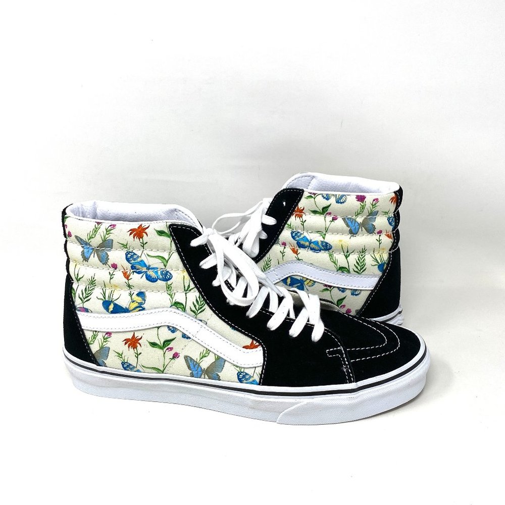 šMEGA SALEšVANS SK8-HI Men Butterfly Floral Black White Canvas VN0A5HXVUC0 - Picture 2 of 10